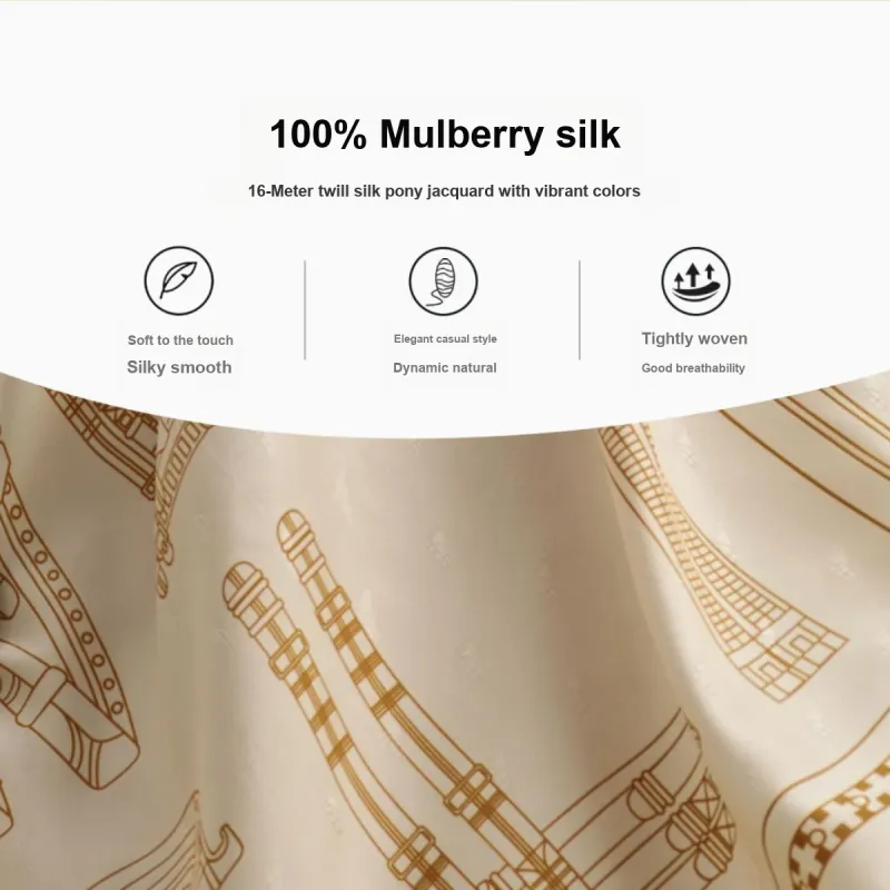WENSLI Mulberry Silk Print Chinese Square Scarf SINCE1975 Silk Scarf Women's-1