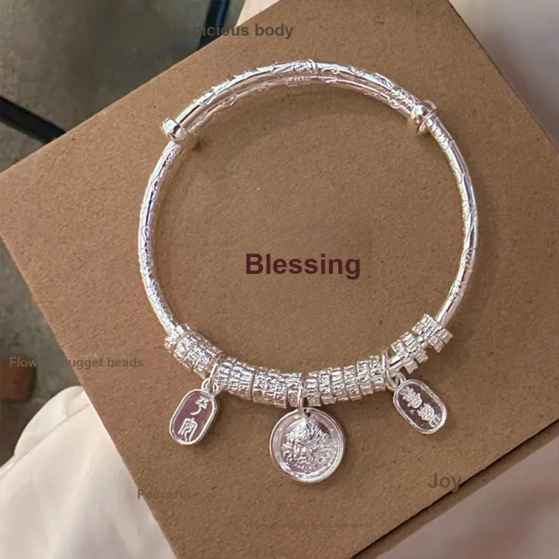 CLARKIA FLOWER 999 Fine Silver Bangles Women's-5