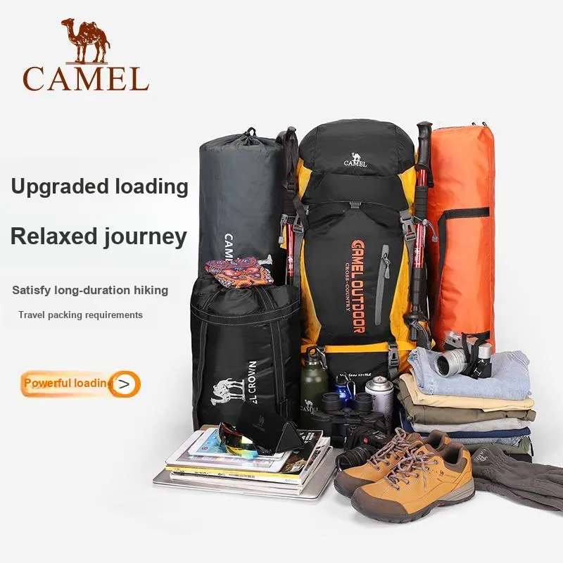 CAMEL Fabric Travel Bag Hiking Bag Backpack Unisex Multicolor-4