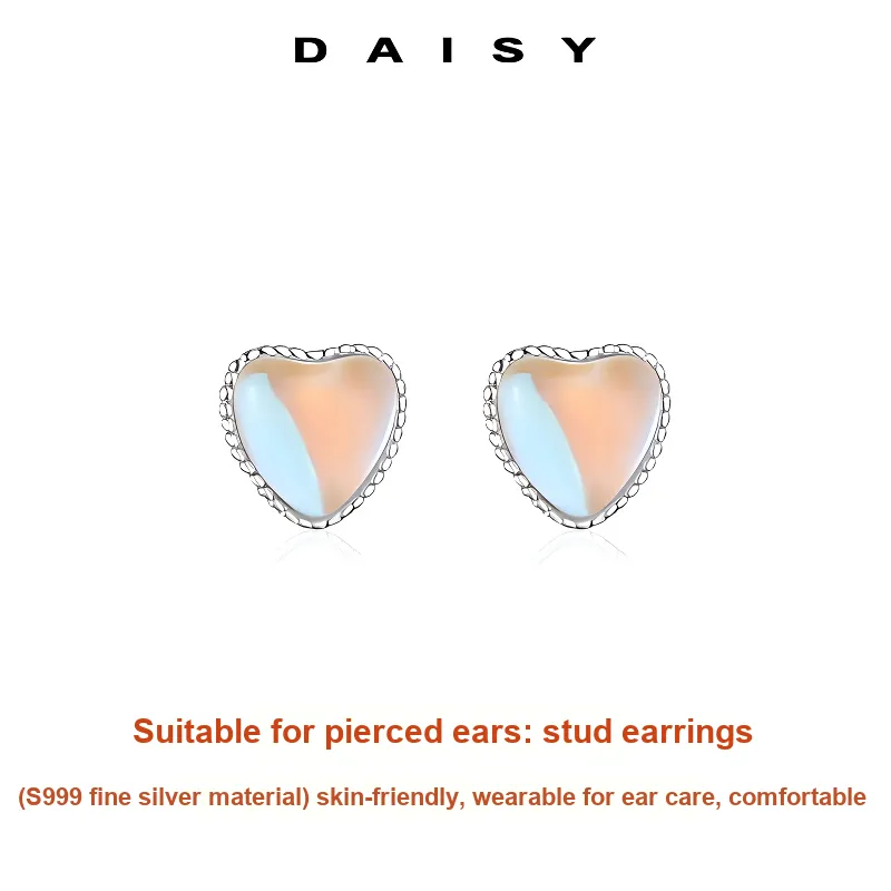 Daisy Dream 999 Fine Silver Stud Earrings Women's-2