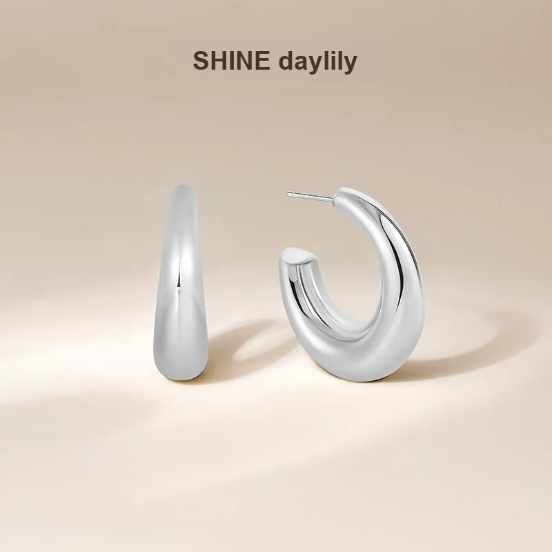 SHINE Metal Girl Collection S925 Silver Earrings Women's-10