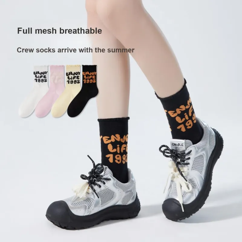 JIAZINI Mid Calf Socks Women's 4 Pack-1
