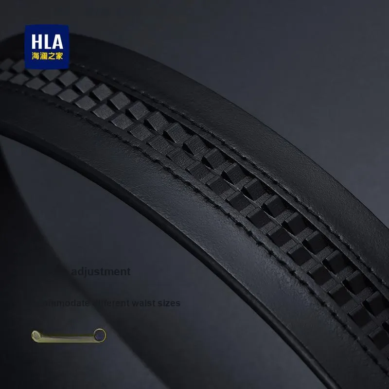 HLA Split Cow Leather Belts Men's Width 3.4cm-3