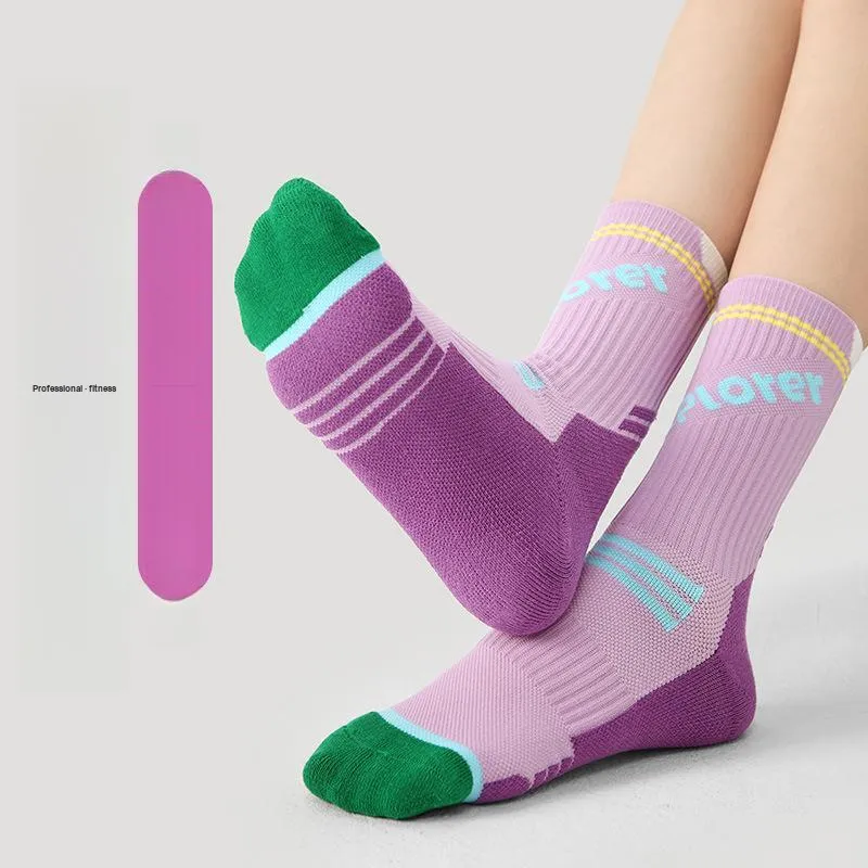 Vine Color Mid Calf Socks Unisex 3 Pack Purple-3