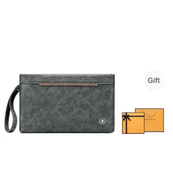 MashaLanti Synthetic Leather Clutch Men's Smoke Gray