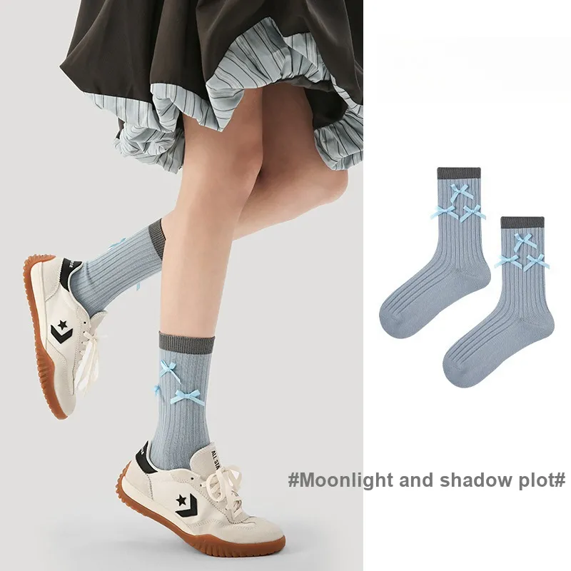 Vine Color Mid Calf Socks Women's 3 Pack Moonlight Shadow-1