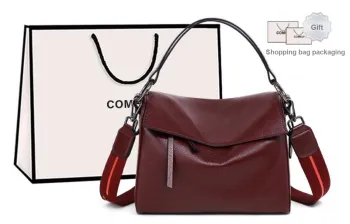 COMELY Cow Leather Patchwork Synthetic Leather Crossbody Bags Handbags Regular Women's Burgundy