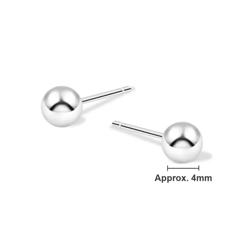 KUMET Sterling Silver Stud Earrings Women's Couple Anniversary Gift-10