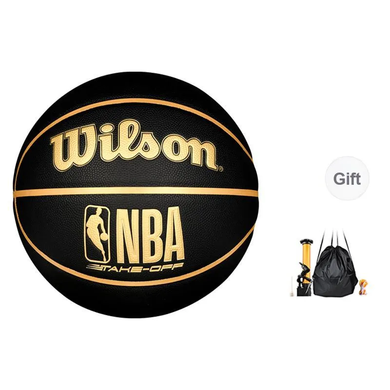 Wilson x NBA PU Polyurethane Basketball NBA Black Gold No. 7/Standard Training Unisex-6