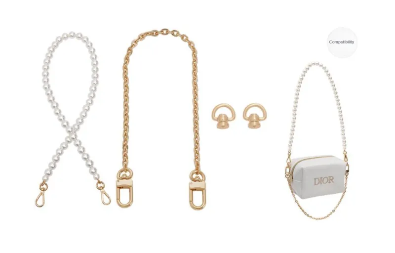 GUYI Metal Bag Accessory Pearl Chain Women's Gold-Tone-13