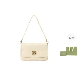 VANESSA HOGAN Cow Leather Messenger Bag Shoulder Bag Crossbody Bag Shoulder Bag Women's Ecru/Black