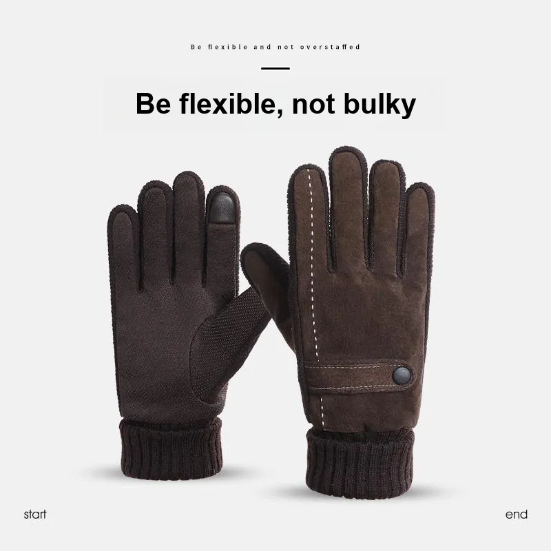 NANJIREN Pigskin Gloves Men's Black-4
