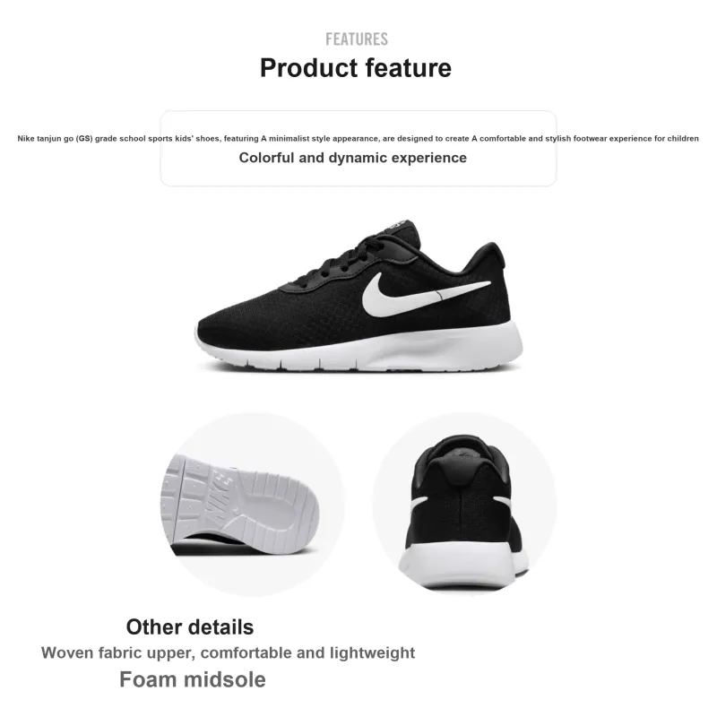 Nike Tanjun EasyOn GS 'Black White'-1