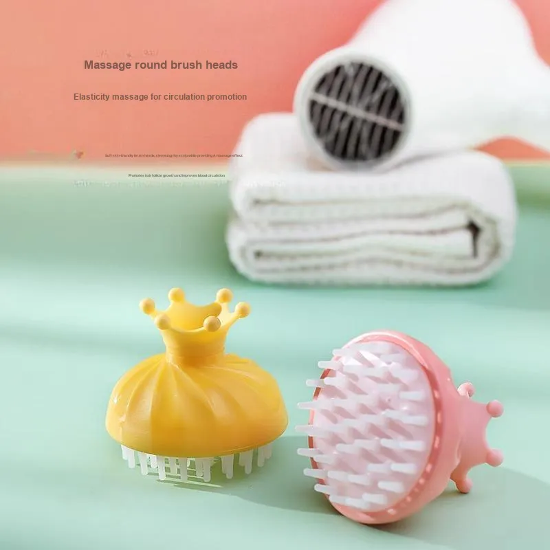 ZHENZI Crown Silicone Hair Comb Dandruff Removal Bathing Scrubbers Massage Brushes-13