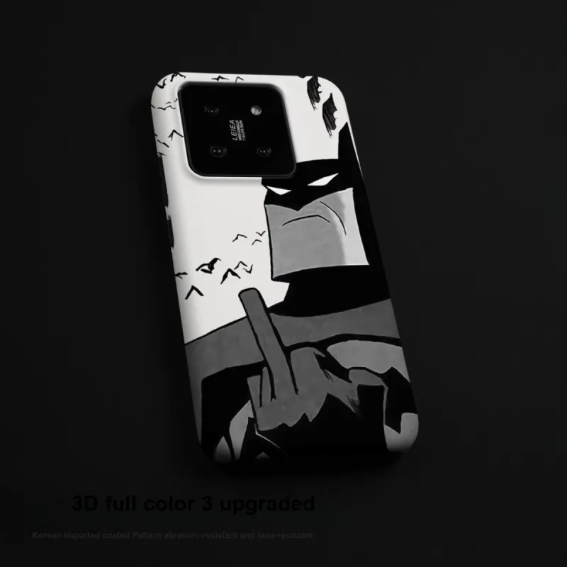 Keshami PC Material Fully Enclosed Impact Resistant Matte Middle Finger Bat Phone Cases Suitable For Xiaomi 14/14pro-6