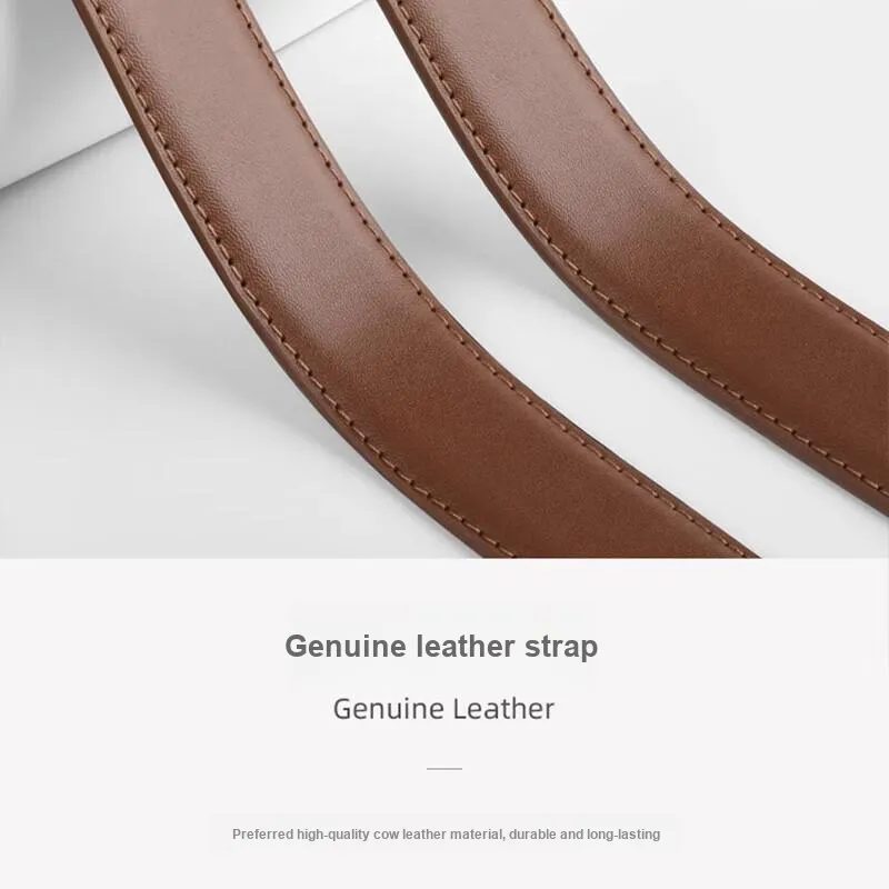 Warrior Minimalist Style Pin Buckle With Denim Belt In Casual Cinched Waist Genuine Leather Leather Belts Women's 2.8cm-5