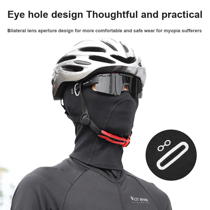 WEST BIKING Riding Equipment Pullover Mask Unisex Polyester, Elastane, Polyamide Black-2