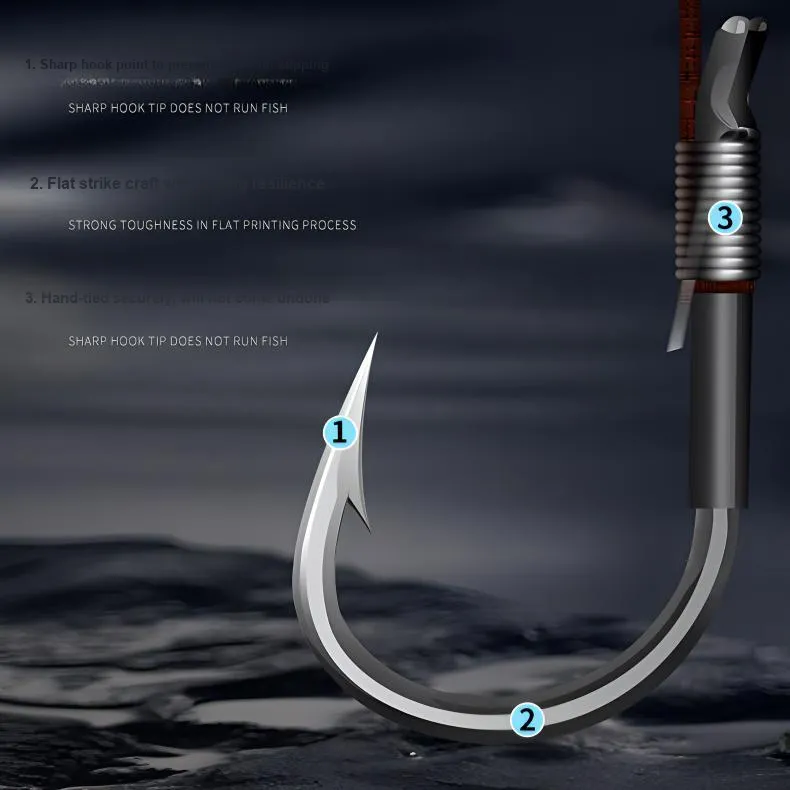 Wind Seals Fish Hook High Carbon Steel Fishing Barbed Hook-3