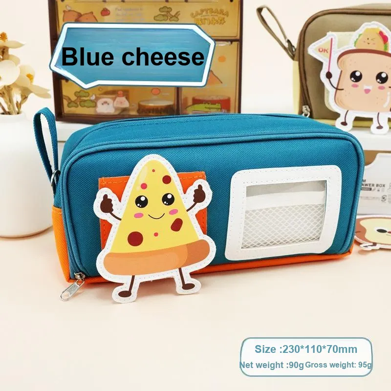 XIAOKOUTU Niche Minimalist Style Pencil Pouch Dopamine Dressing Color Block Toast Design Pencil Case/pencil Box-3