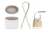Trumpet Bucket Bag Ecru 1.1cm Width Litchi Grain Gold Buckle Adjustable 90-120cm+DuPont Paper Liner