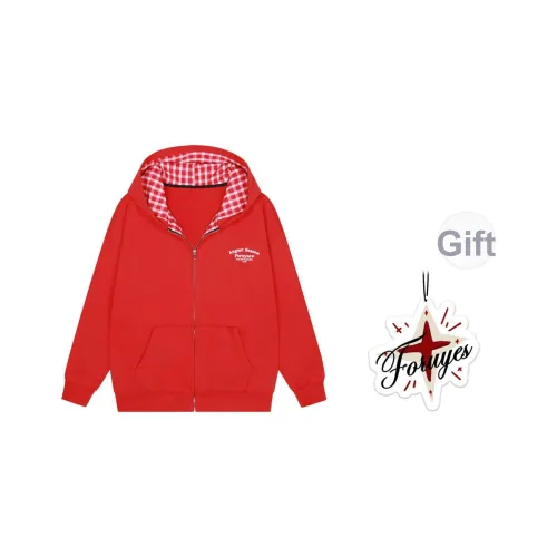 FORUYES Red Women's Sweatshirts FORUYES Красный Женские Свитшоты