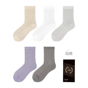 LIANGPU Mid Calf Socks Women's 5 Pack
