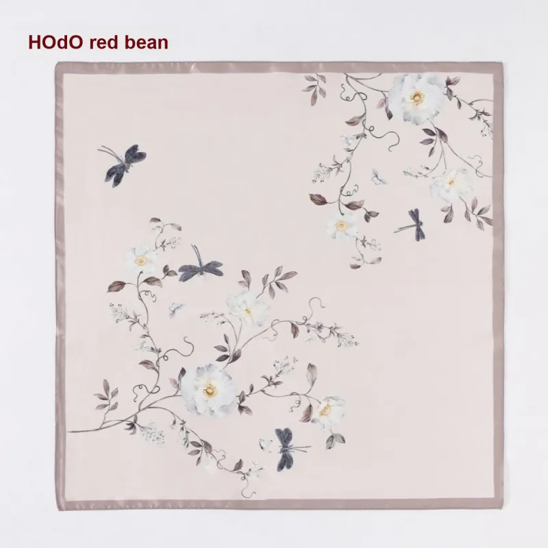 Red Bean Mulberry Silk Scarves Women's-6