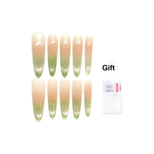 Yun Yue Joe Bakio Кошачий глаз False Nail Острый тип Розово-зеленый градиентный стиль Instagram