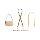 Coach Milk Tea 1.1cm Width Plain Weave Gold Buckle 90-120cm+Free Decorative Chain 40cm