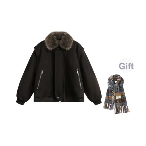 STARFEI Коричневый Бесплатно Шарф Включен Женские Пуховики