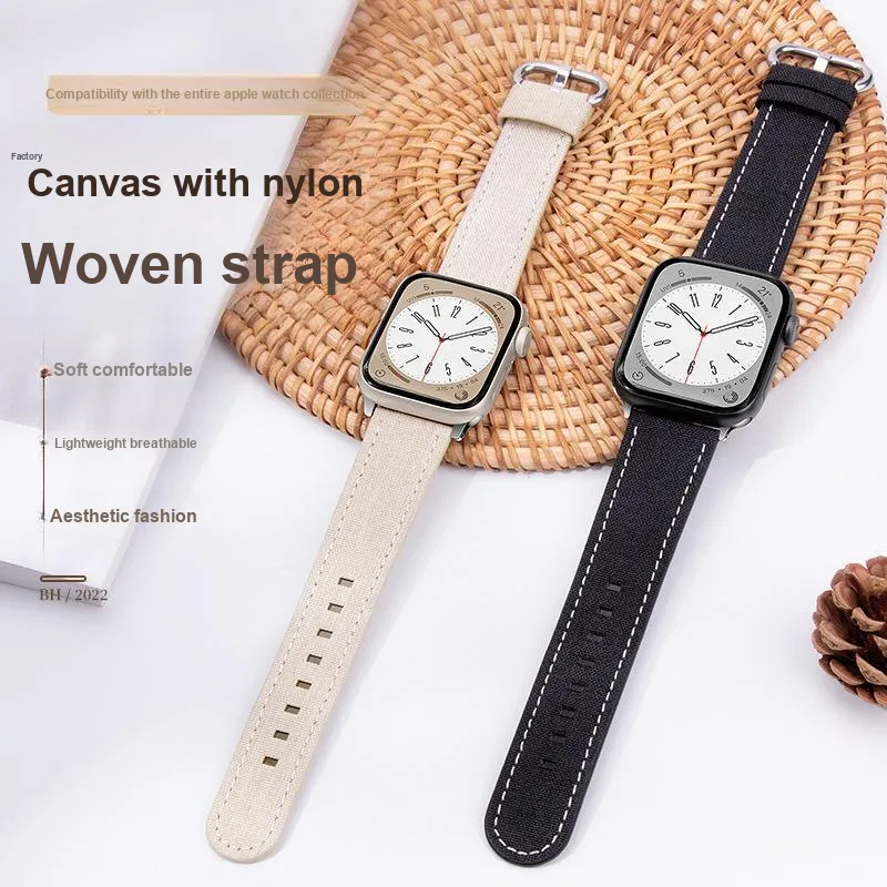 CHRROTA Apple Compatibility Watch Band Canvas Material-1