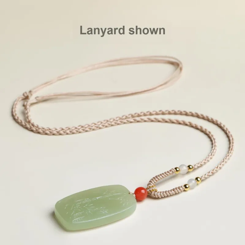 YINXIANGMOU Hetian Jade Necklaces Pale Greenish White Jade Unisex-6