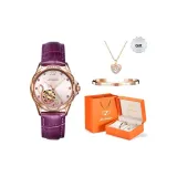 Purple Leather Case Pink Dial