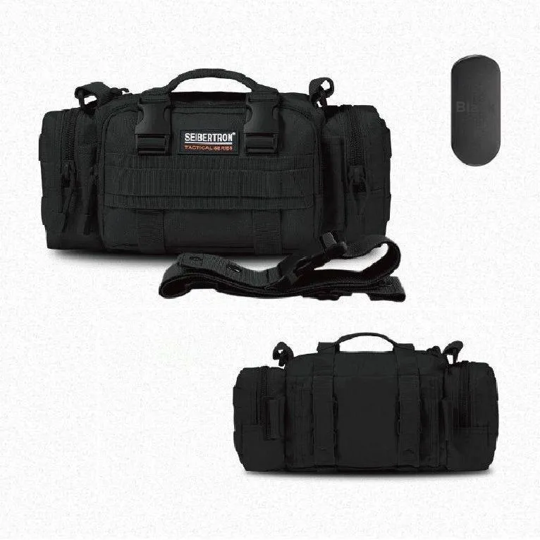 Seibertron Abrasion Resistant Fabric Fanny Pack Regular Unisex Black/Brown-1