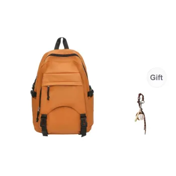 GOBLIN SHARKS 1759 PU Backpack Large Size Unisex Orange/Ecru/Black/Pea Green/Gray