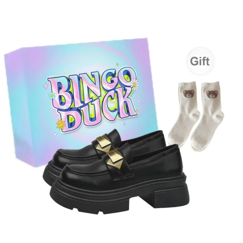 BINGO DUCK Loafers Women's Black-3