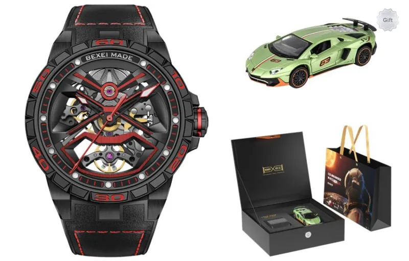BEXEI The Wandering Earth Collaboration Mechanical Movement Watch Men's Watches Cut-Out Dial-30