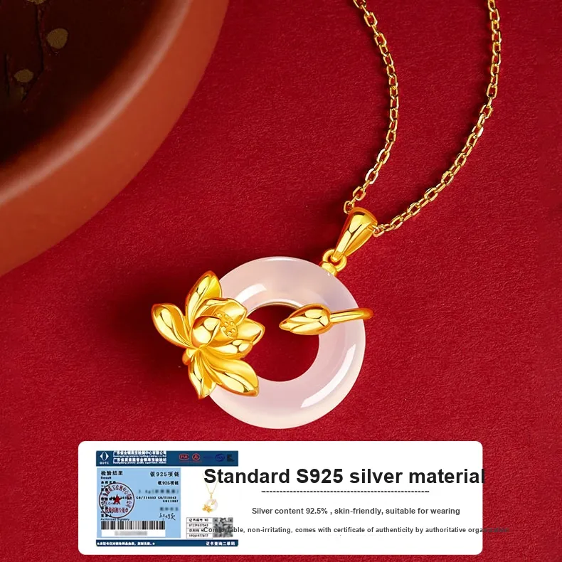 Lang Wind S925 Silver Necklaces Women's-5