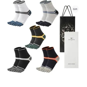 SEPTWOLVES Mid-Calf Socks Men's 5 Pairs Gift Box Sets+Shopping Bag
