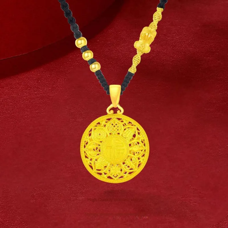 Master Kim AU999 Yellow Gold Necklace Unisex-2