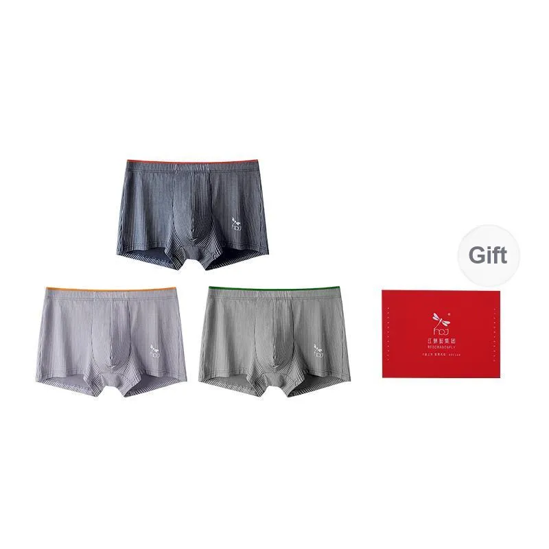 RED DRAGONFLY Cotton Panties Men's 3 Pack Gift Box Set-0