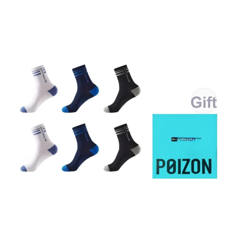 H YXIANG Mid Calf Socks Men's 6 Pack-3
