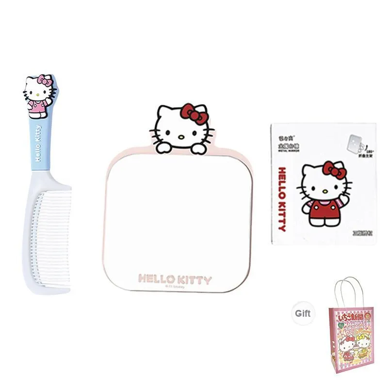 ALL SERIES x Sanrio Cartoon Iron Metal Mirror Comb Set Dormitory Essentials Dormitory Home Use Bedroom Desktop-47