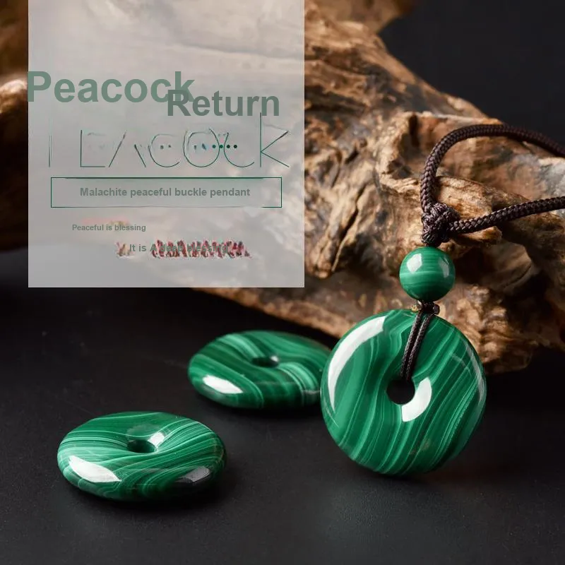 Lingfei Natural Malachite Pendants Unisex-1