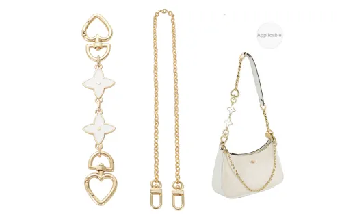 Lan Bao Fan Bag Accessories Gold-Tone Decorative Chain+White Clover Extension Chain