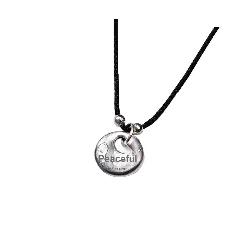 Old Qingyun Silver Building 999 Fine Silver Necklaces Unisex-0