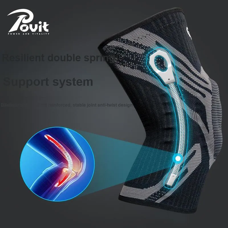 POVIT Knee Pads Nylon Elastane Latex Thread Silicone Running, Badminton, Basketball Men's-9