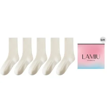 Lan Miao Mid Calf Socks Women's Shopping Bag 5 Pack