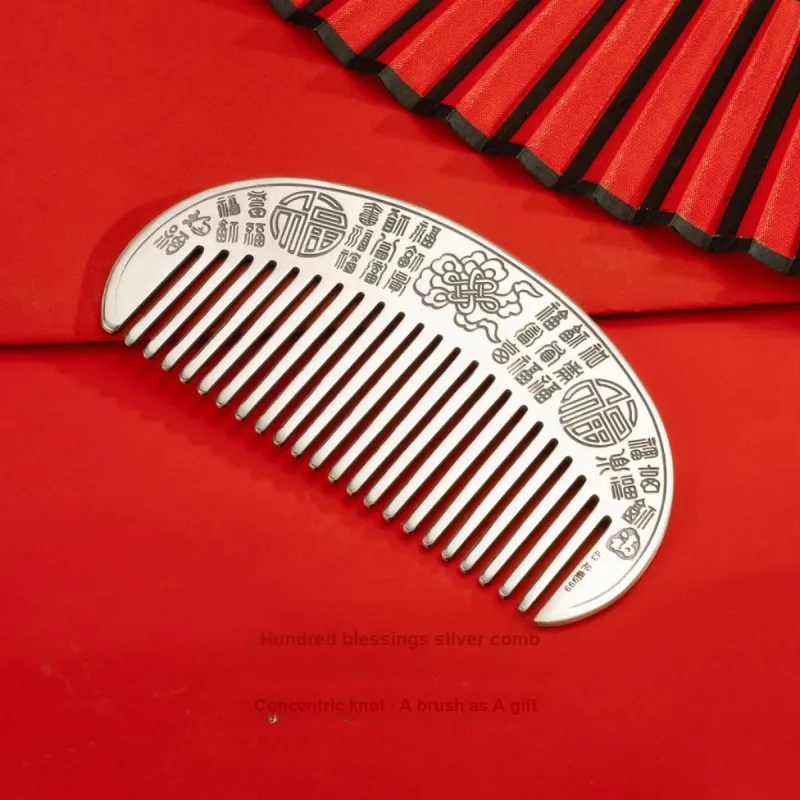 Yu Yin Pure Silver 999 Sterling Silver Comb Women's-1