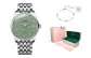 Silver Case Green Dial Silver Steel Band